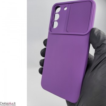 Švelnus guminis dėklas su kameros apsauga - violetinis (Samsung S22 Plus)